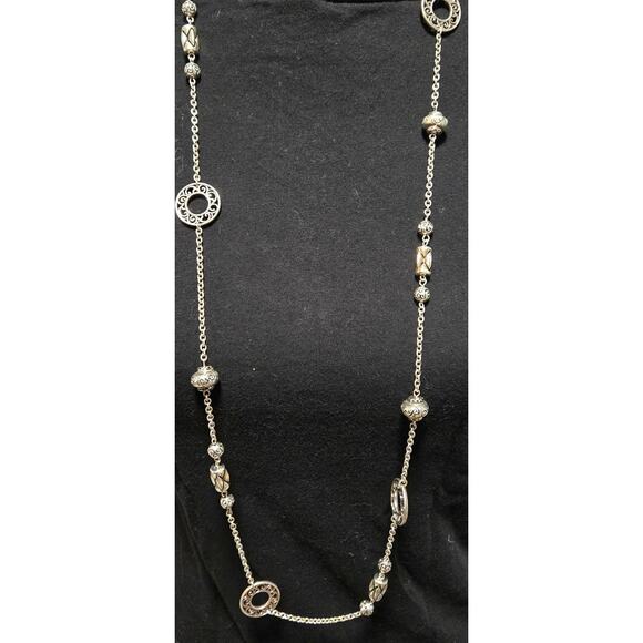 Unknown Jewelry - Chunky long chain necklace with silver beads